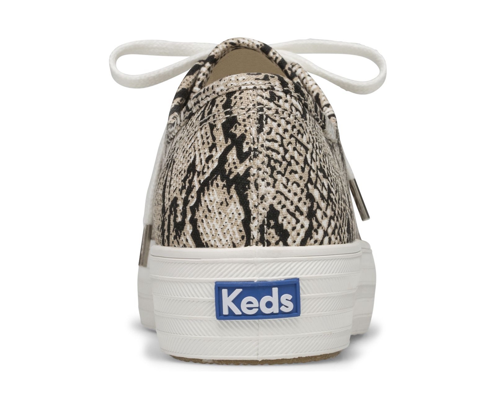 Keds Sneaker Damen Weiß/Schwarz - Triple Kick Snake - FHZ-834526